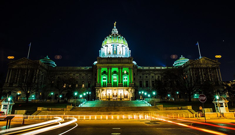 PA State Capital at Night