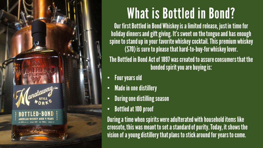 Manatawny Releases First Bottled in Bond Whiskey Pennsy Local